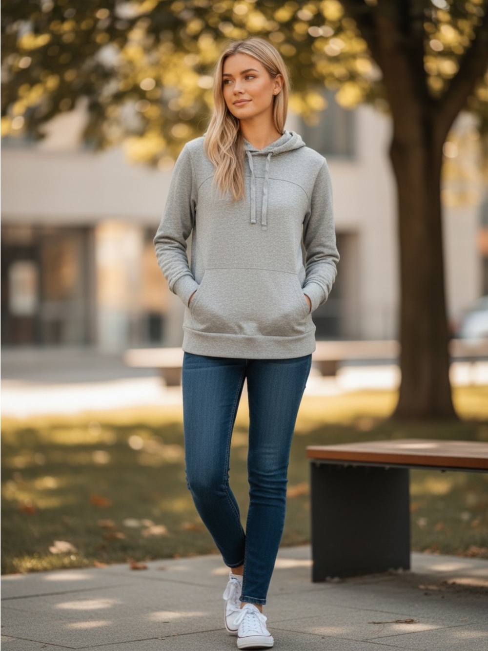 Apana Everyday Cozy Pullover Hoodie - Light Gray